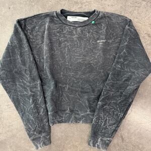 Off-White Virgil Abloh Gray Volume Streetwear Crewneck Jumper Sweatshirt Size M